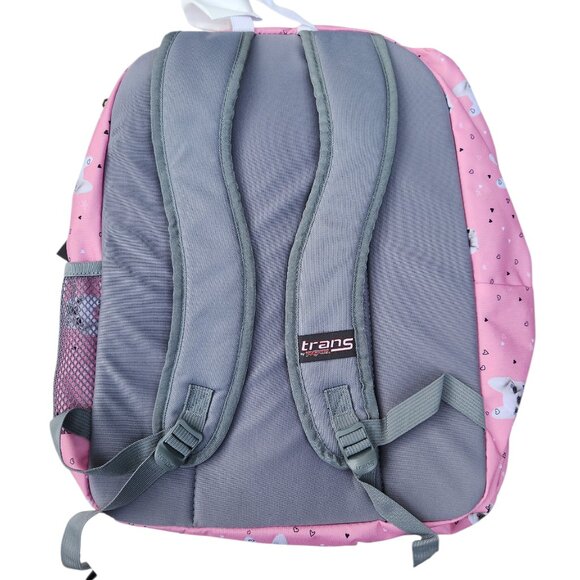JanSport Supermax French Bulldog Fierce Frenchies Pink 18" Backpack Laptop - Picture 2 of 3
